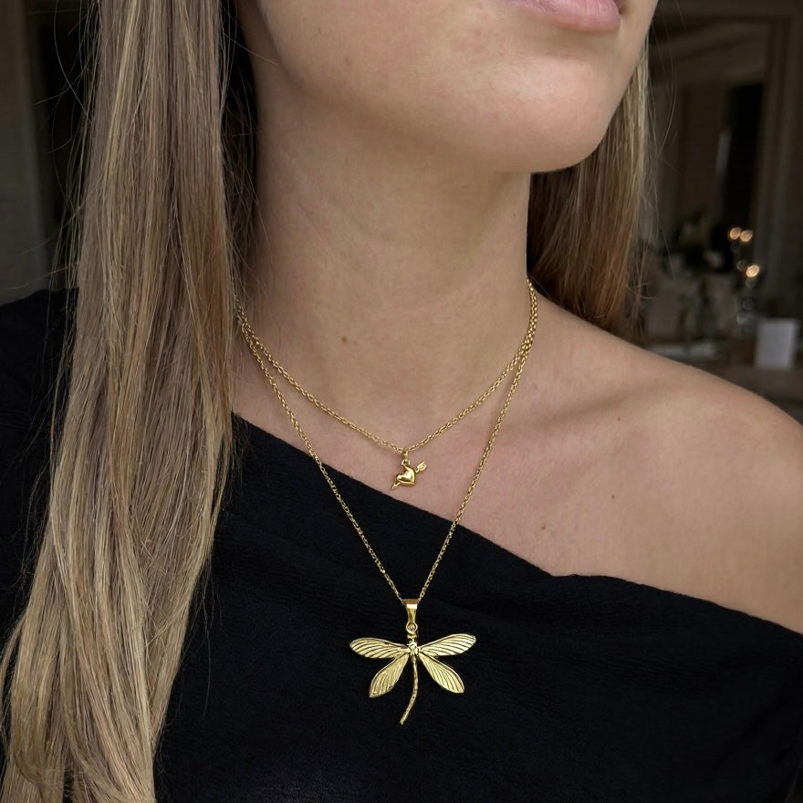 Dragonfly Necklace Guld