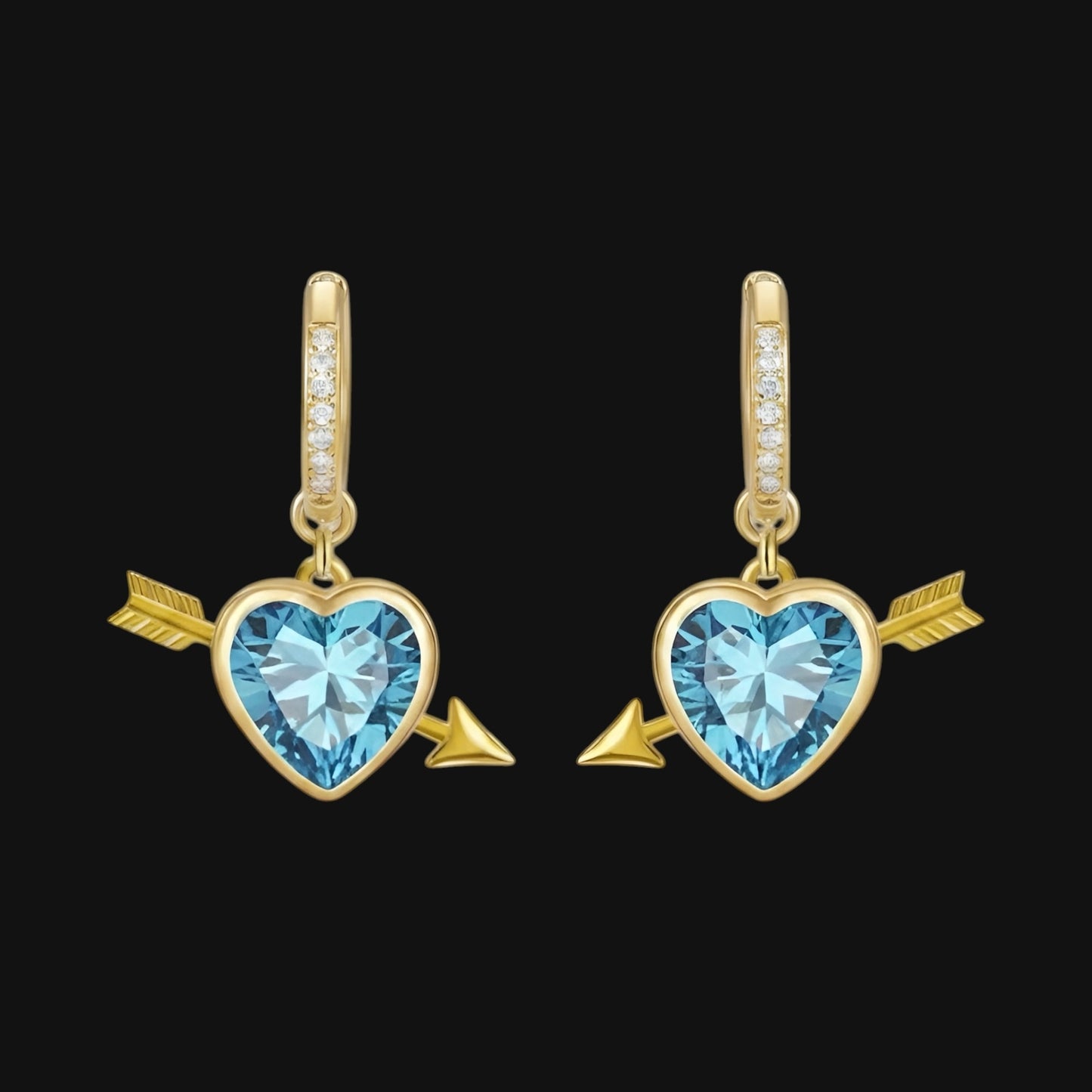 Love Earrings - Blue and Gold