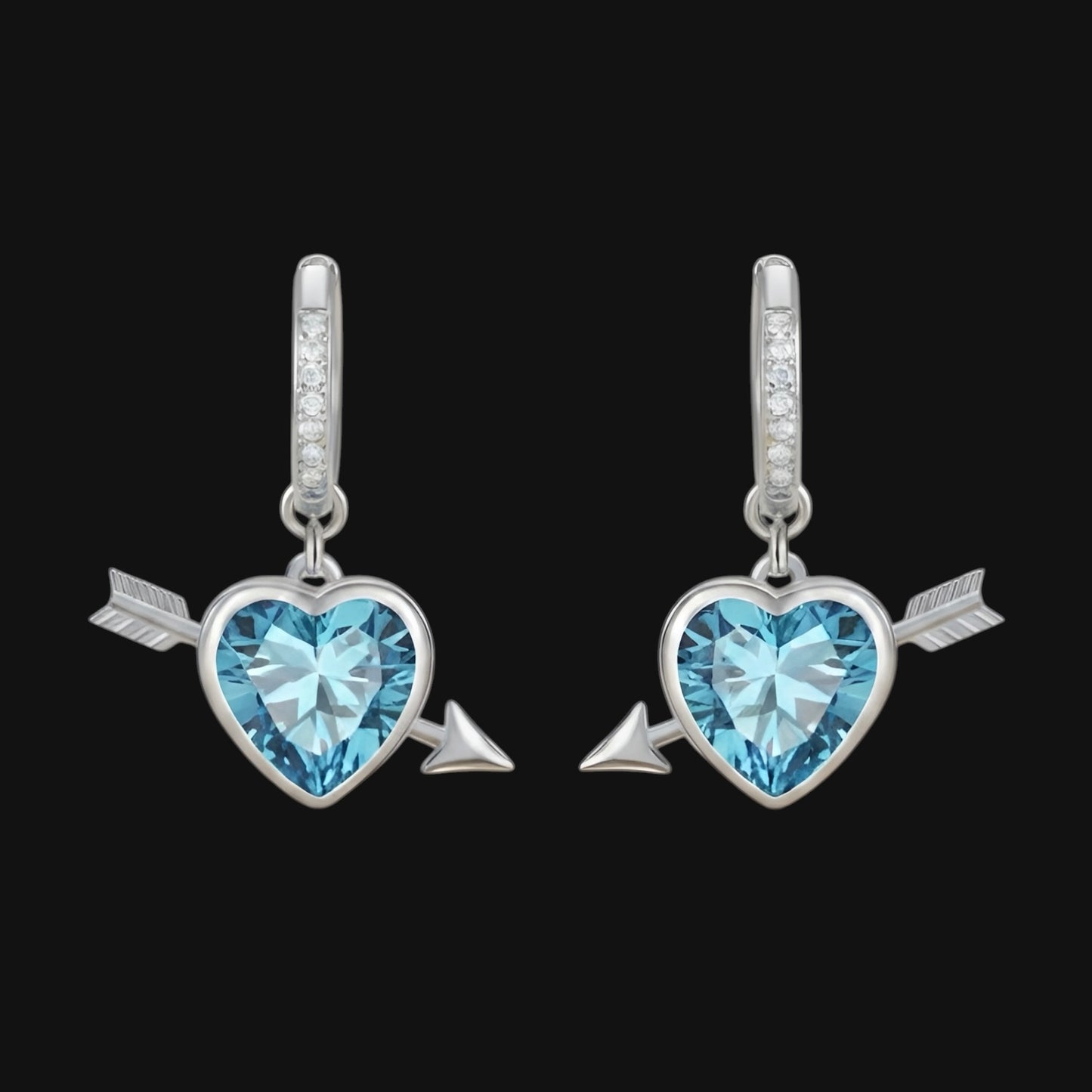 Love Earrings - Blue and Silver