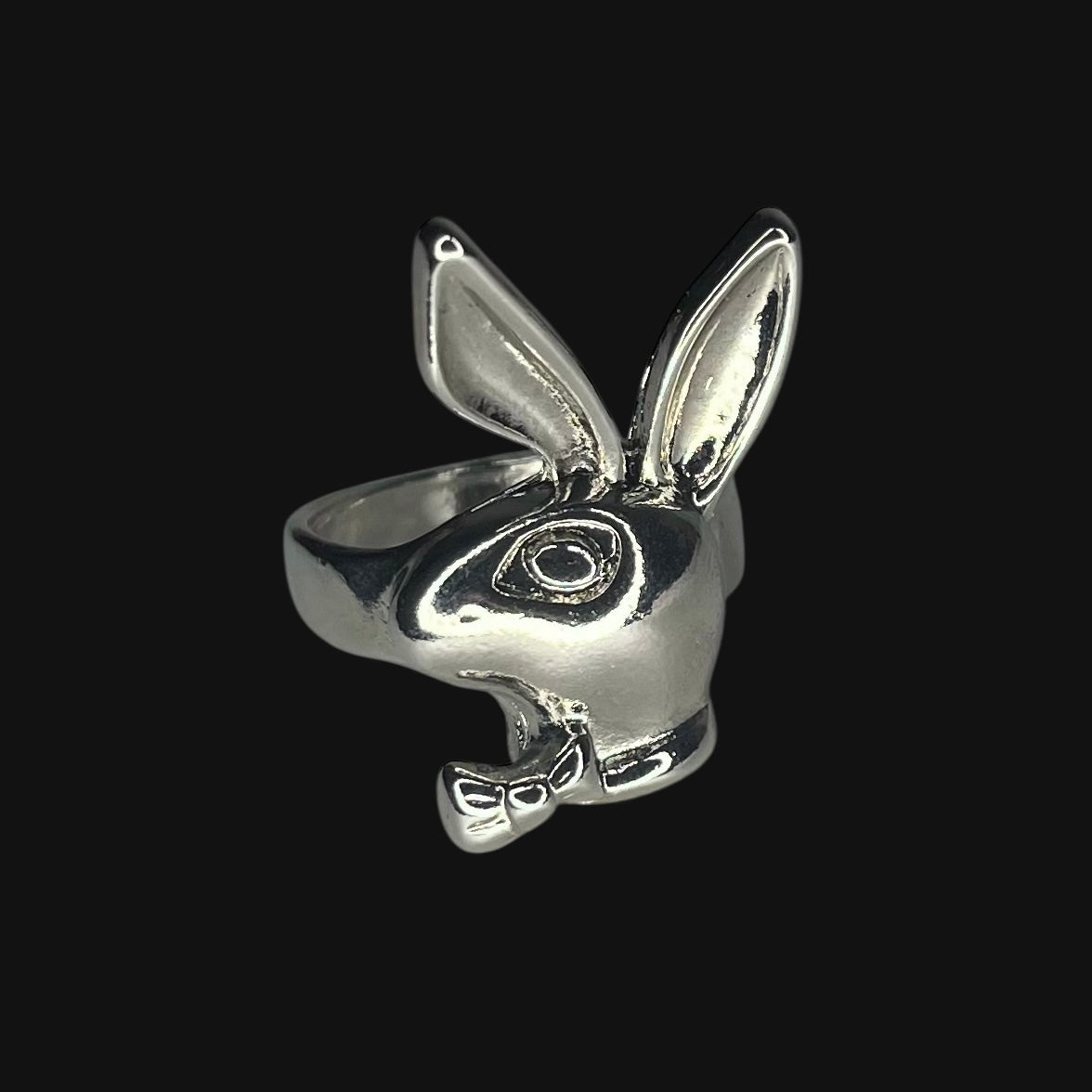 Playboy bunny ring silver