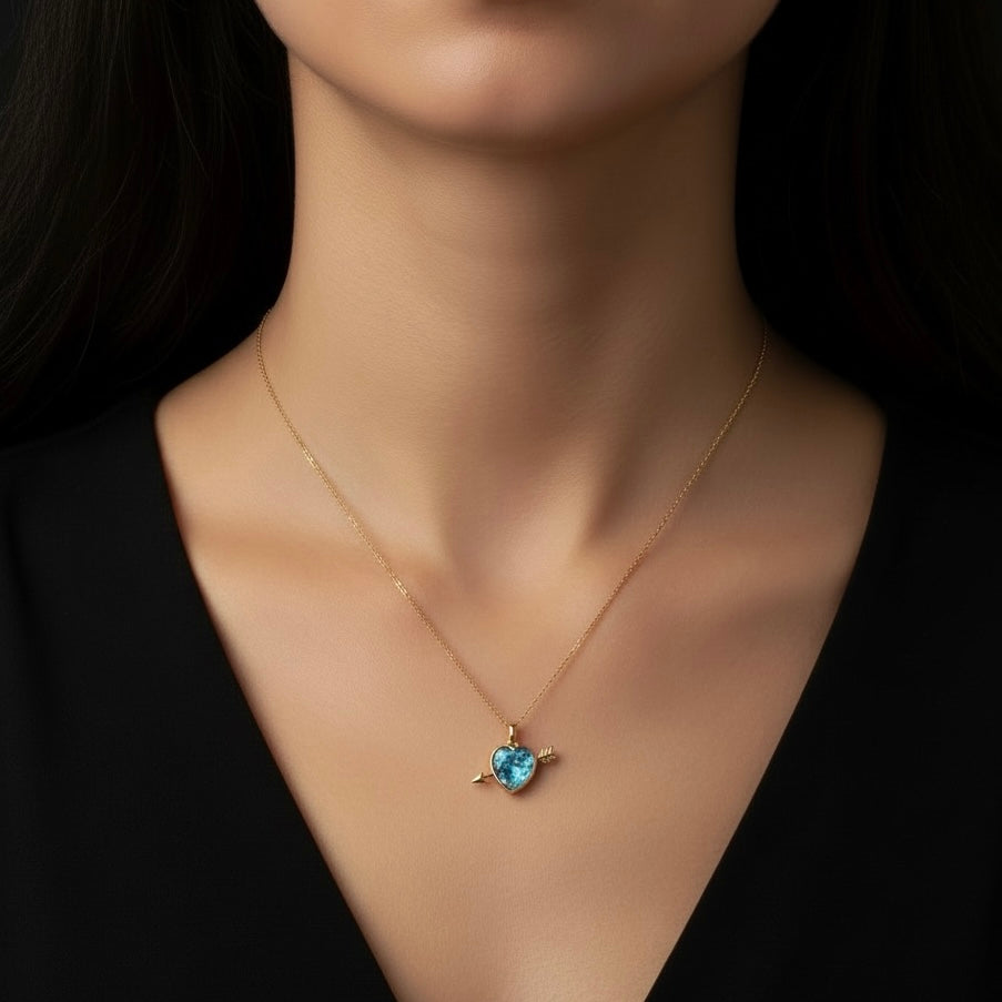 Love Necklace - Blue and Gold
