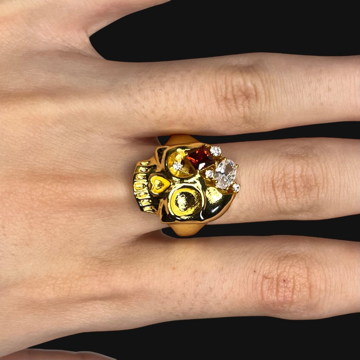 Skull ring guld