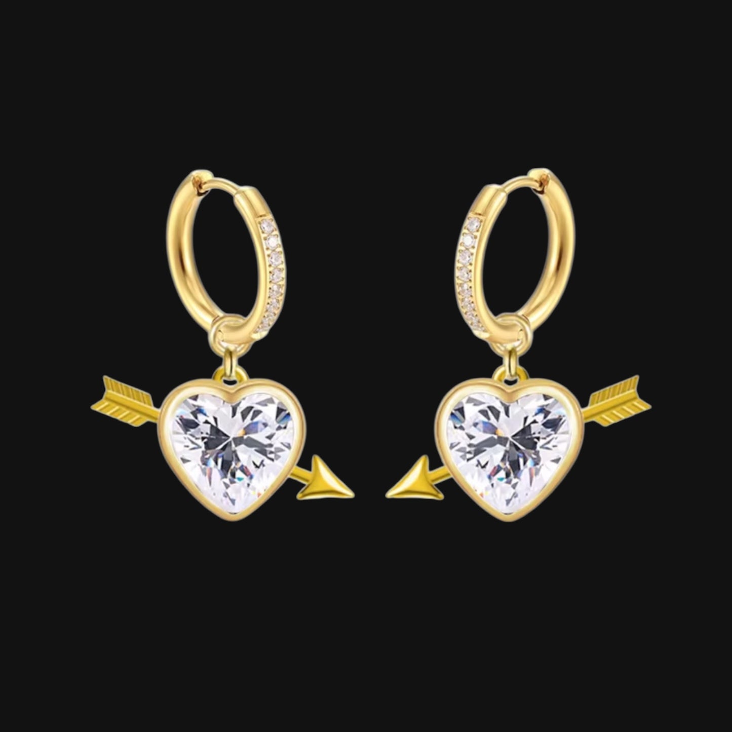 Love Earrings - White and Gold