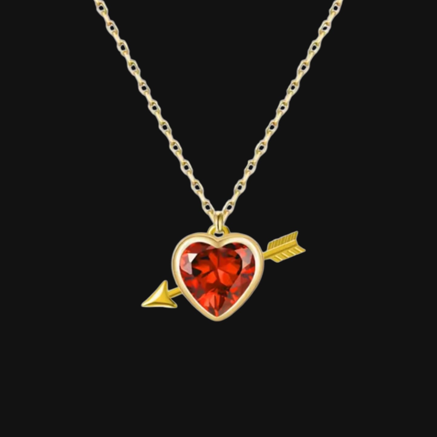 Love Necklace - Red and Gold