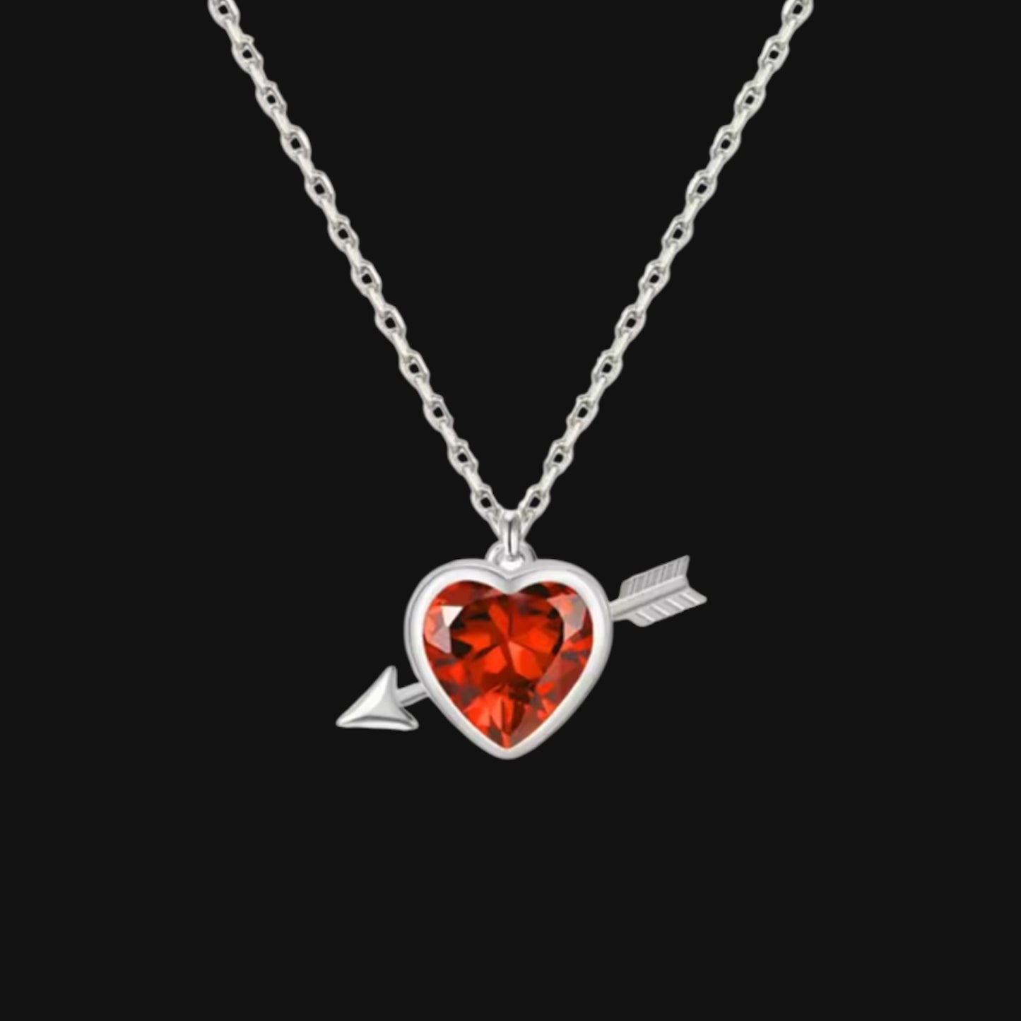 Love Necklace - Red and Silver