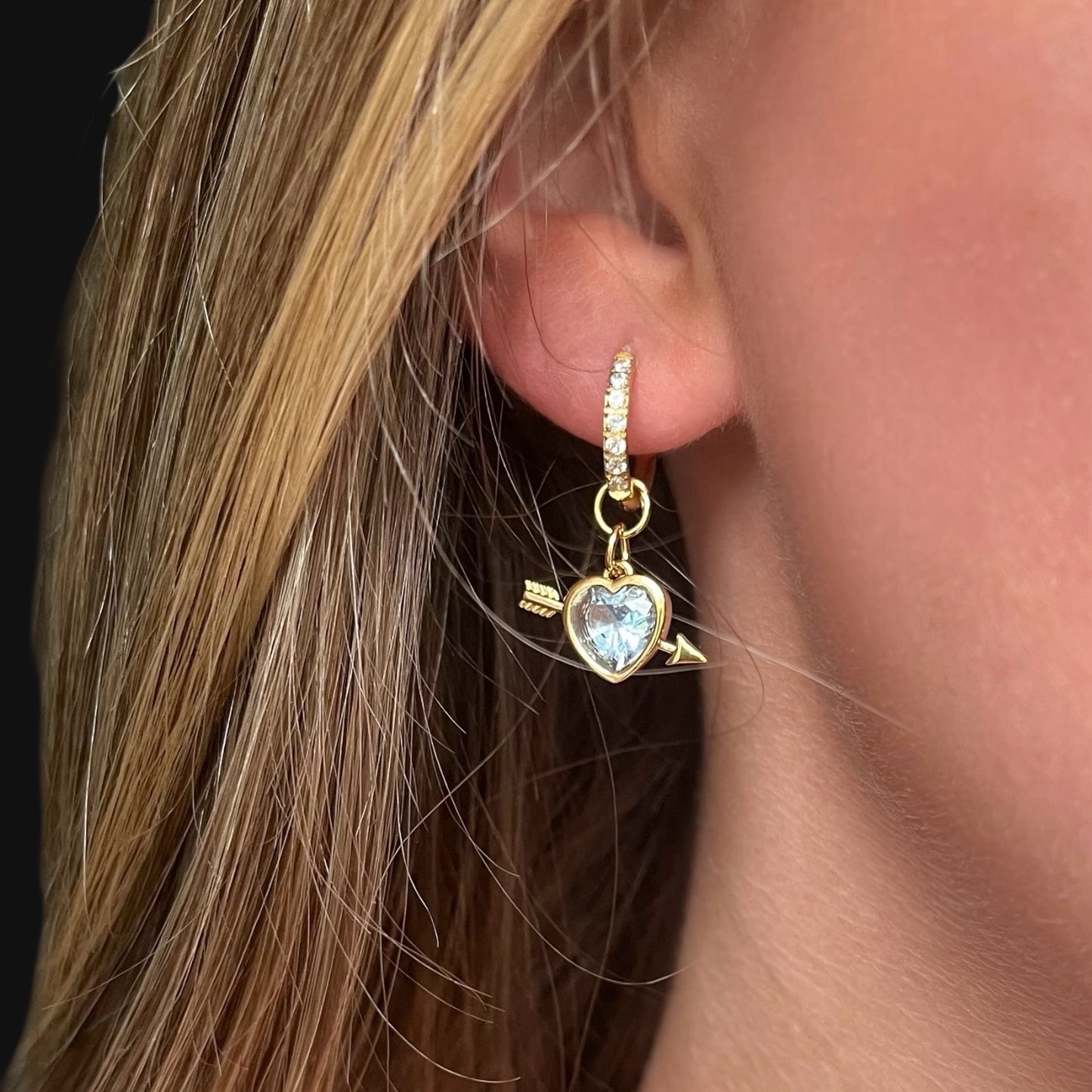 Love Earrings - Blue and Gold