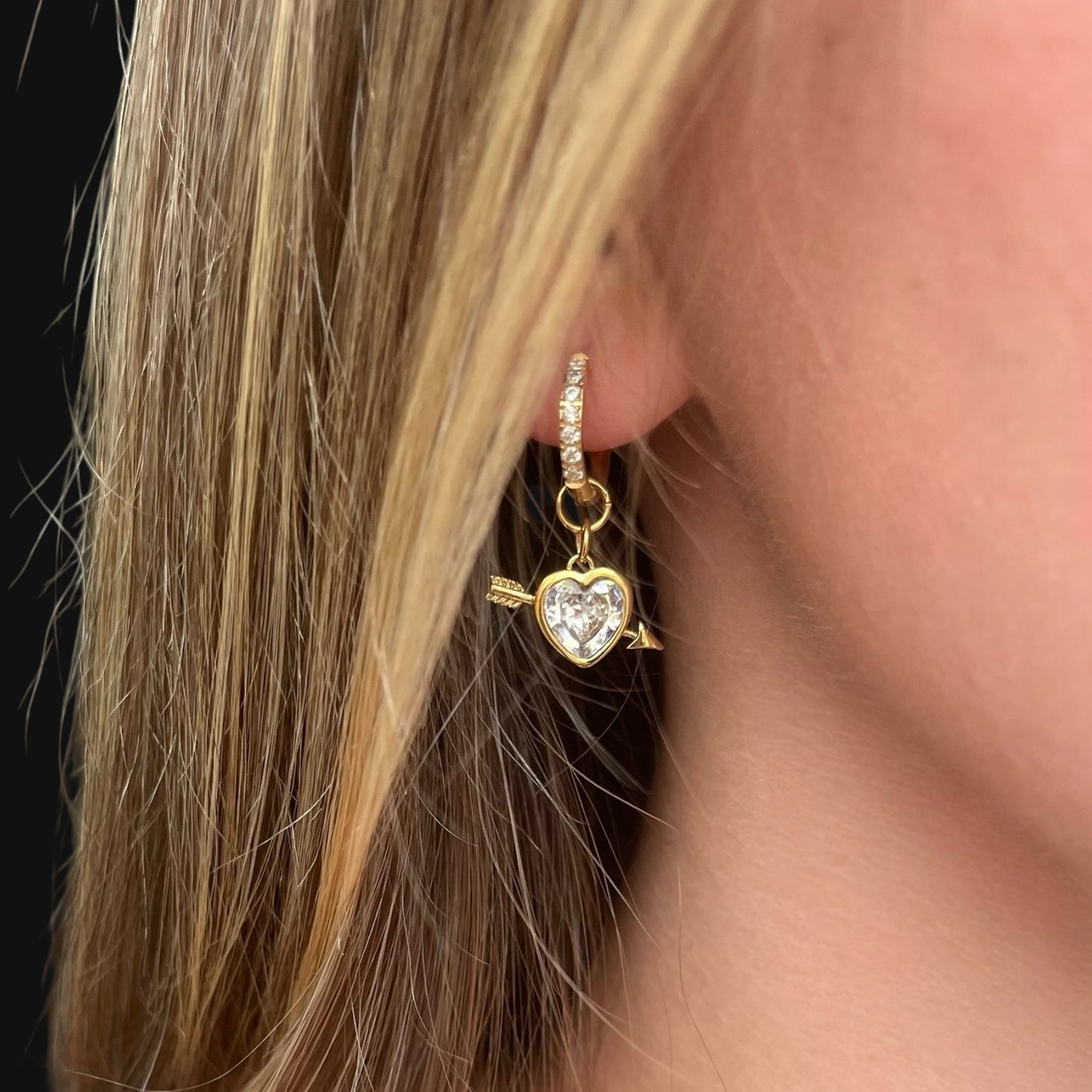 Love Earrings - White and Gold