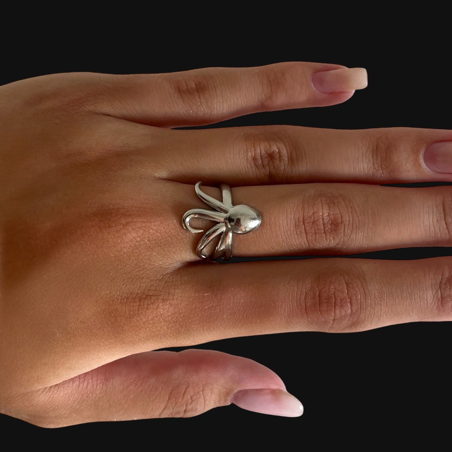 Octopus ring silver
