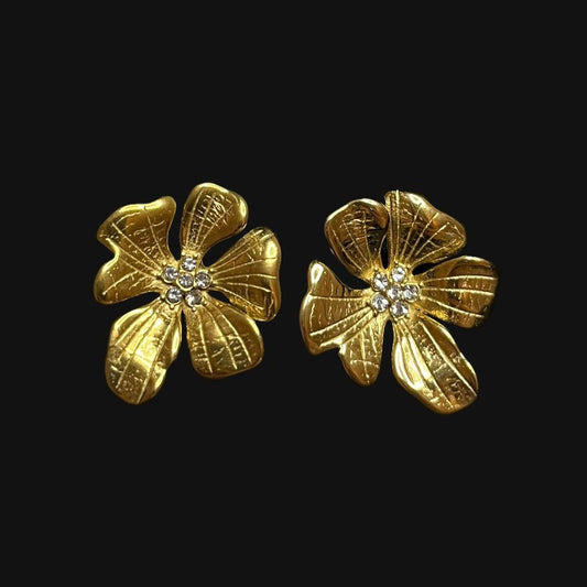 Bloom earrings guld