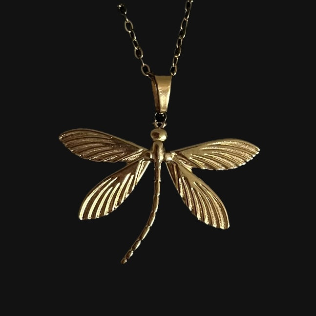 Dragonfly necklace guld