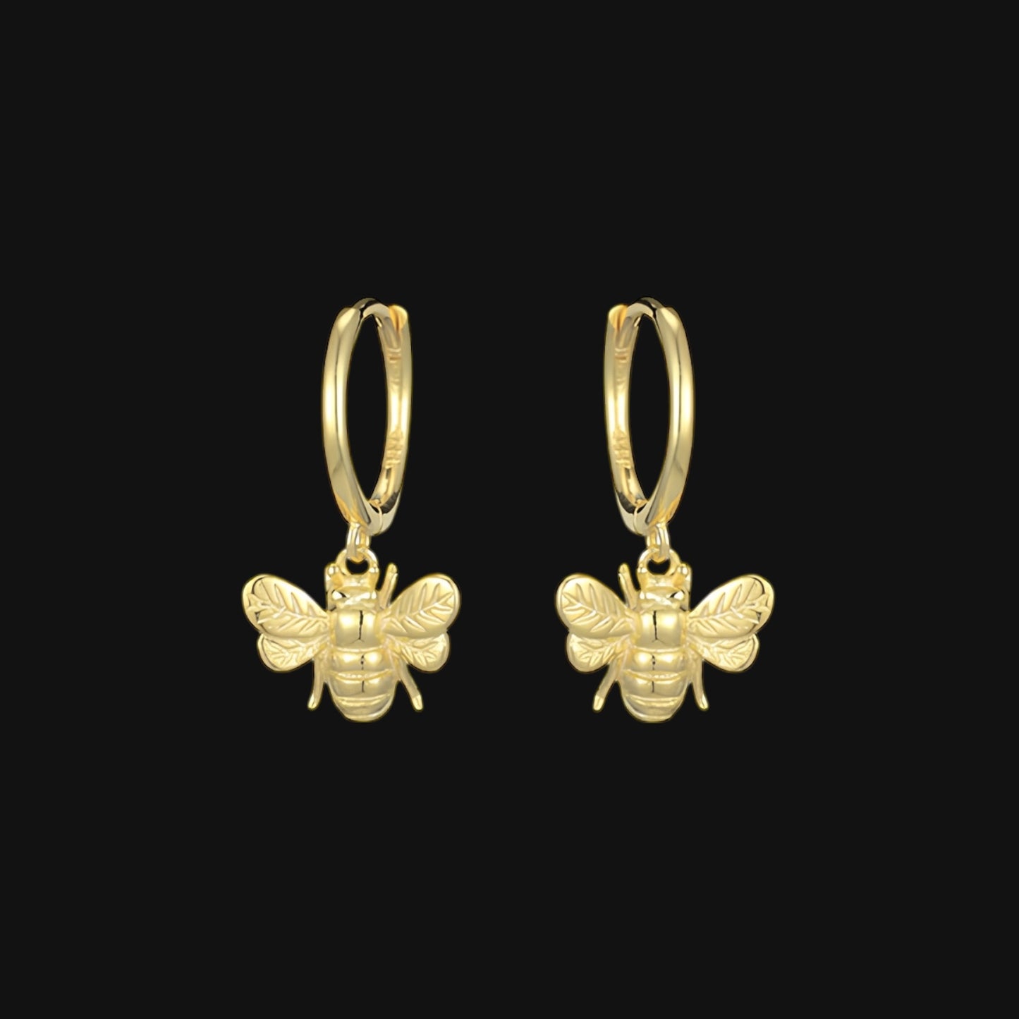 Bee Earrings Guld