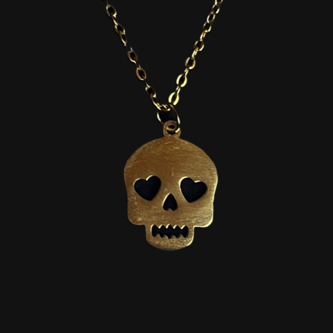 Skull necklace guld