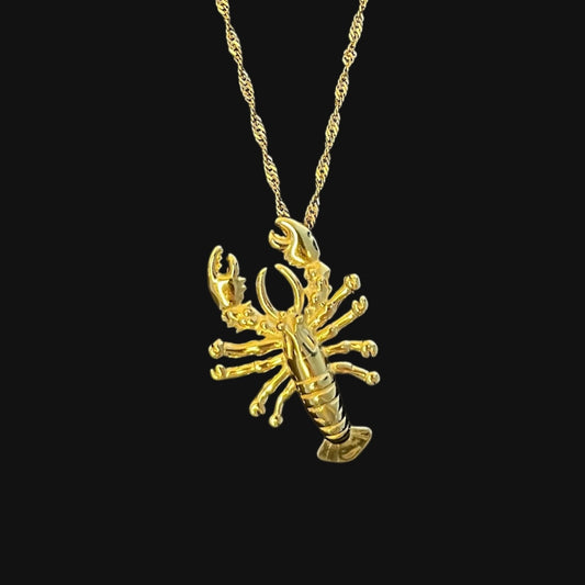 Lobster necklace gold
