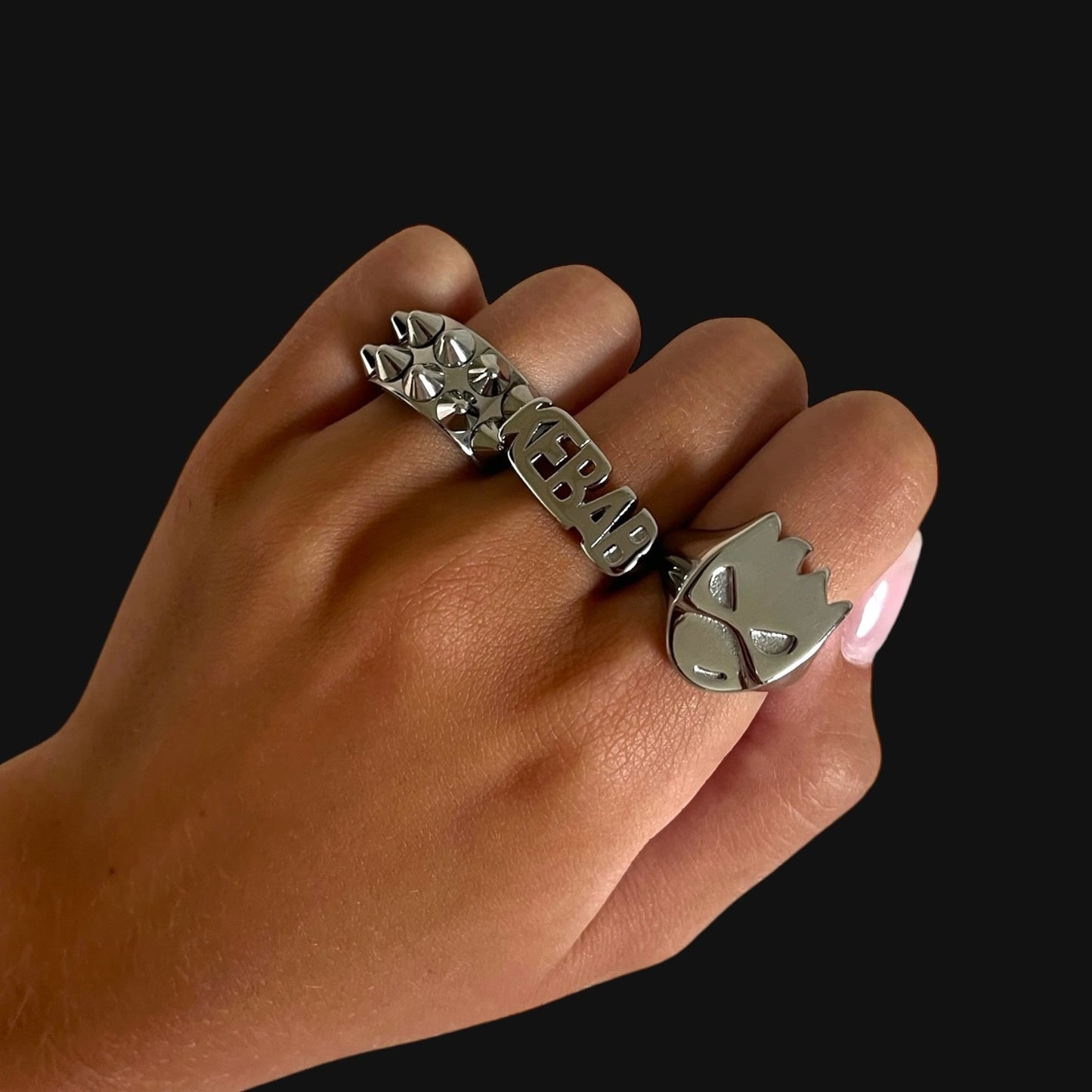 Kebab ring silver