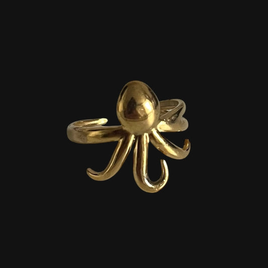 Octopus ring guld