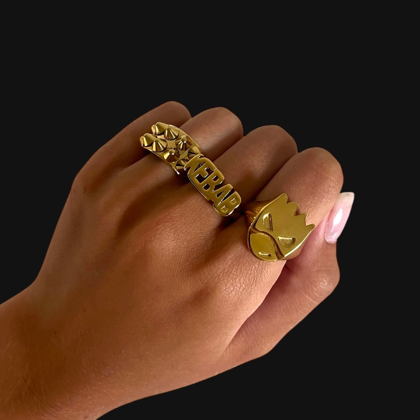 Fire boy ring guld