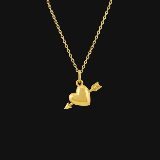 Heart Arrow Necklace Guld