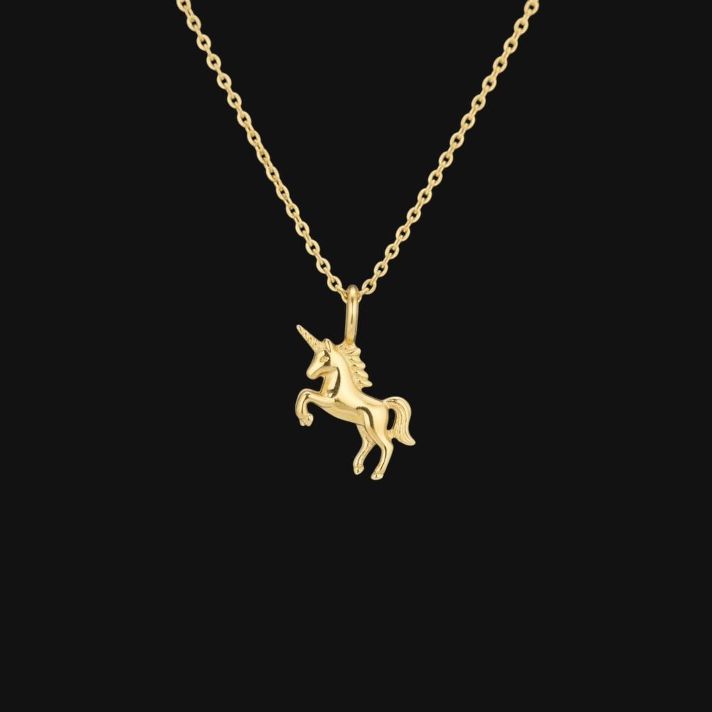 Unicorn Necklace Guld
