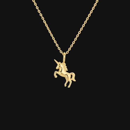 Unicorn Necklace Guld