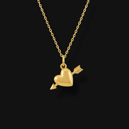 Heart Arrow Necklace Guld