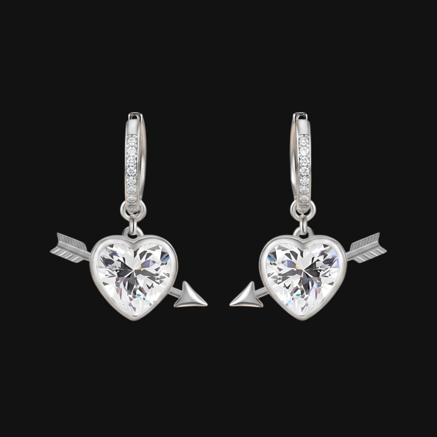 Love Earrings - White and Silver