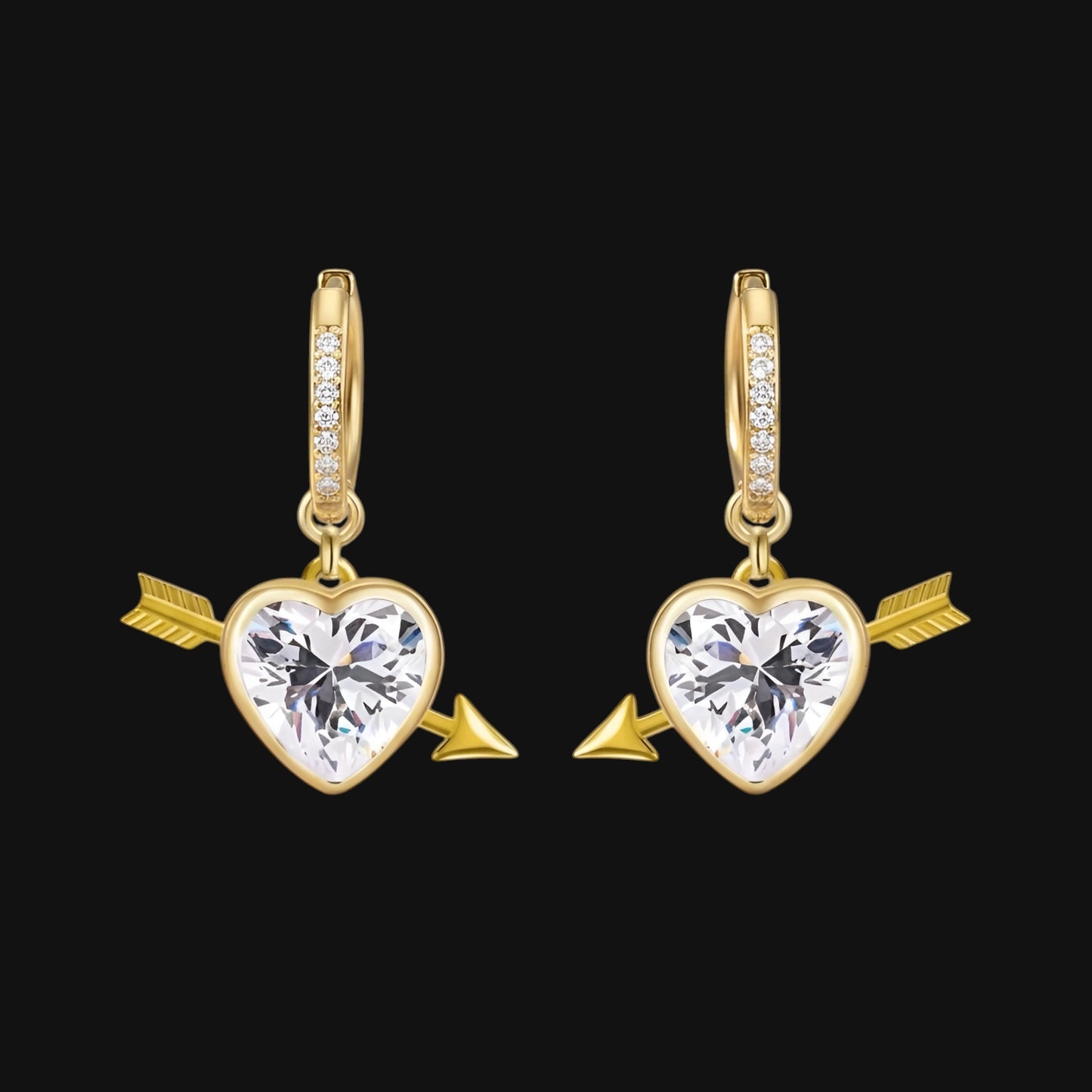 Love Earrings - White and Gold