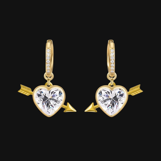 Love Earrings - White and Gold