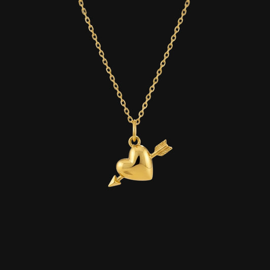 Heart Arrow Necklace Guld