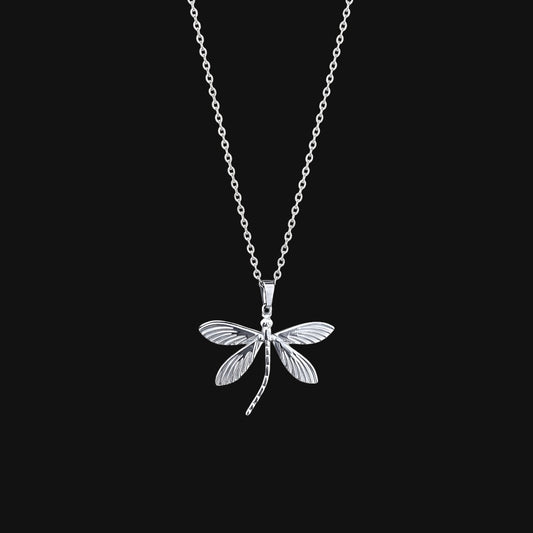 Dragonfly Necklace Silver
