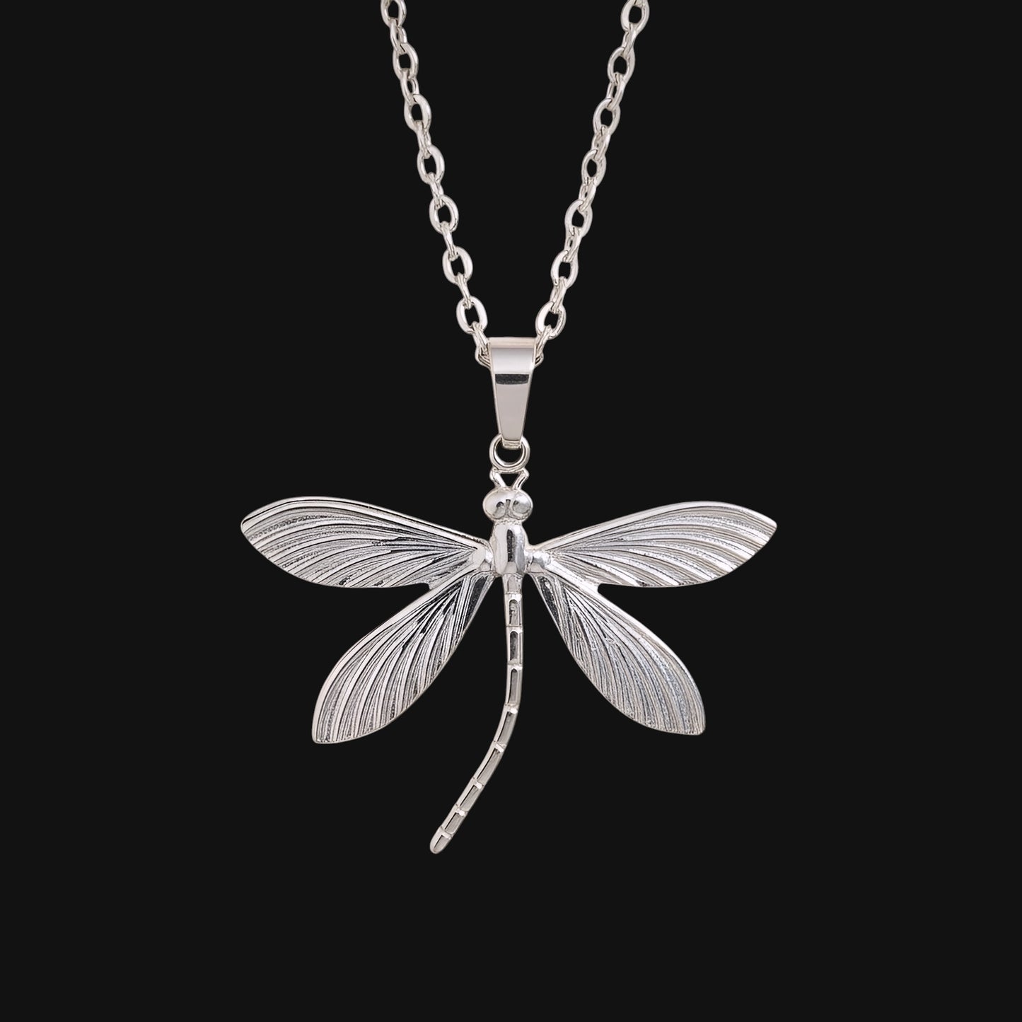Dragonfly Necklace Silver