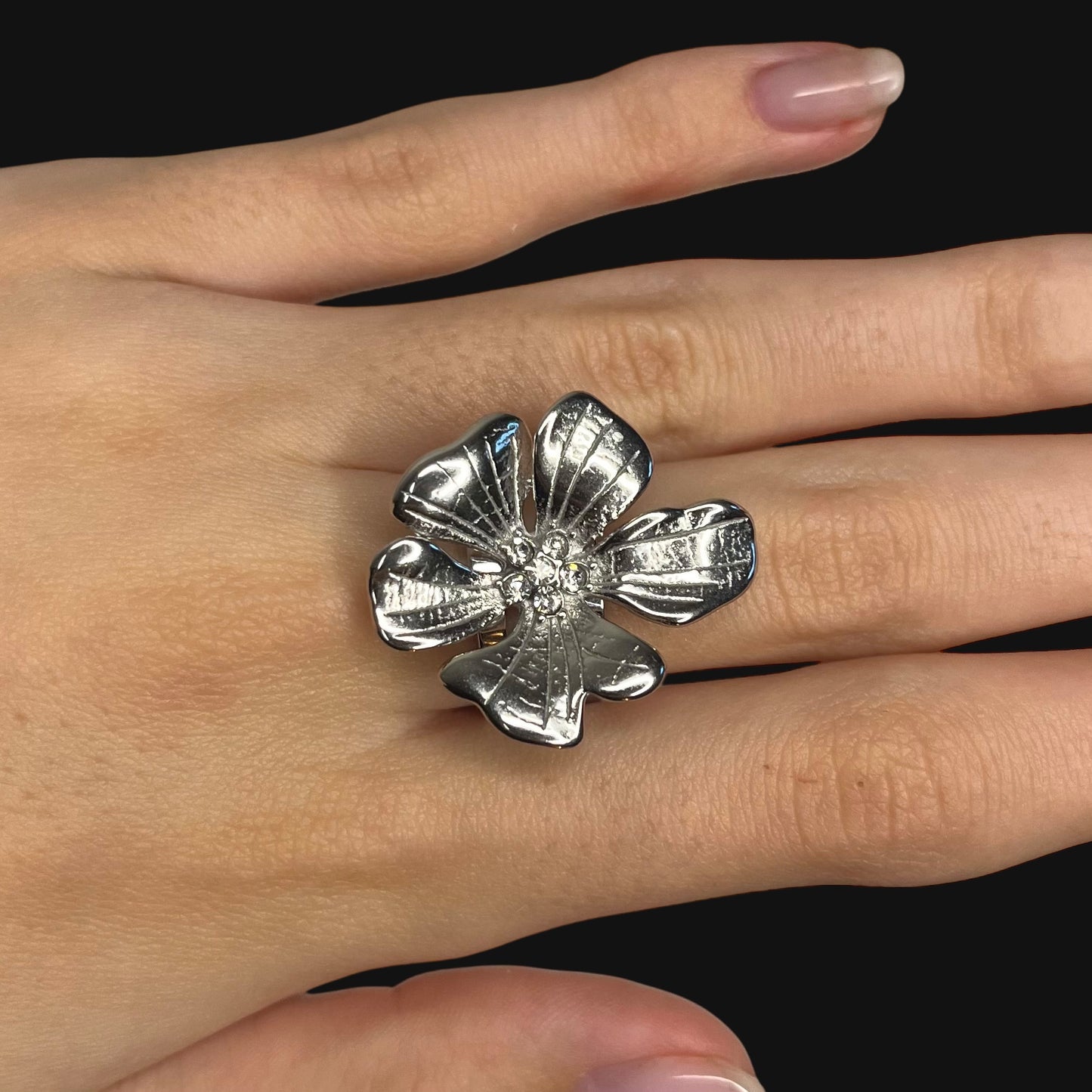 Bloom ring silver