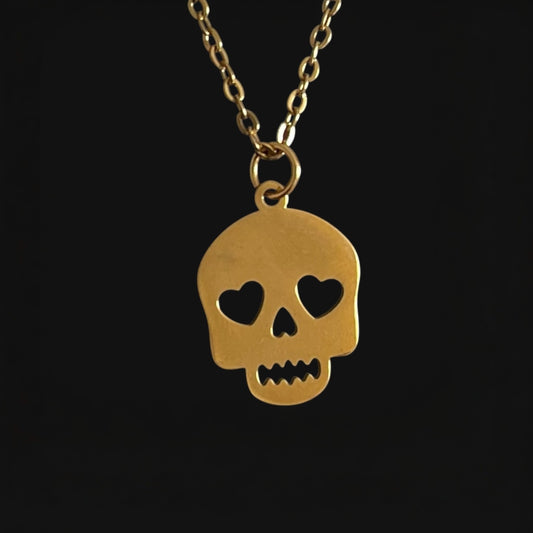 Skull necklace guld