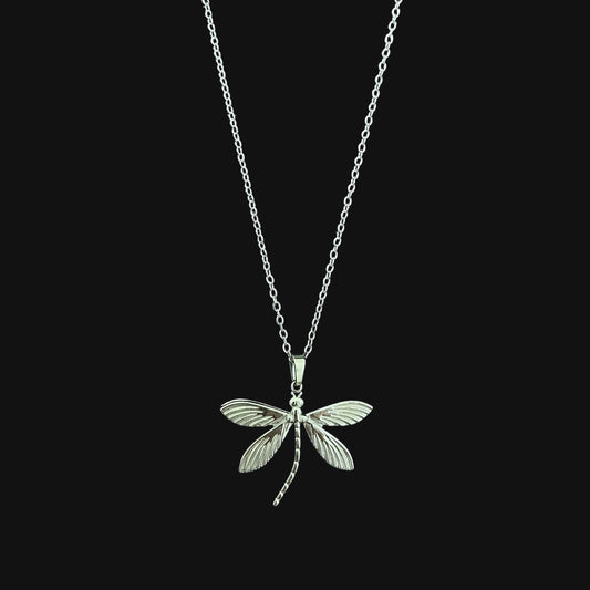 Dragonfly necklace silver