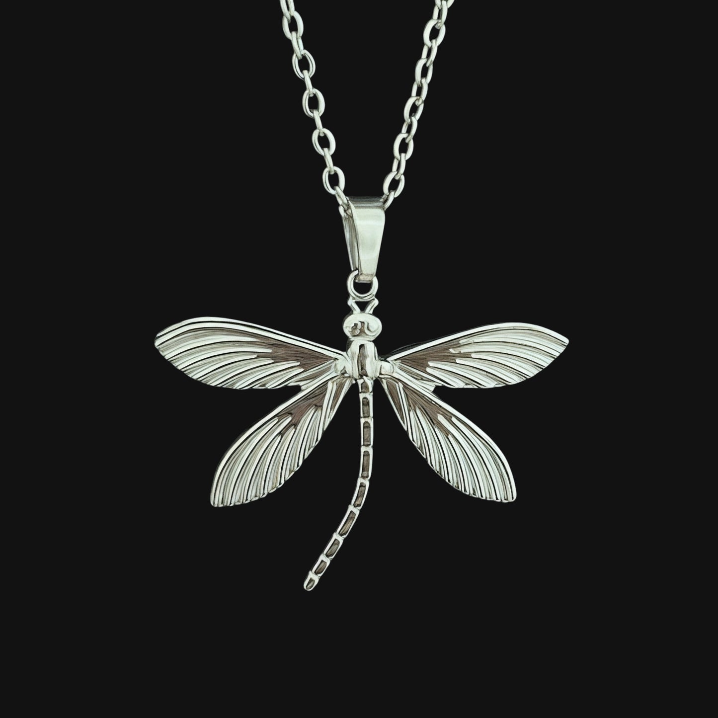Dragonfly necklace silver