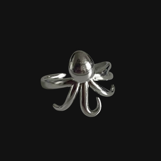 Octopus ring silver