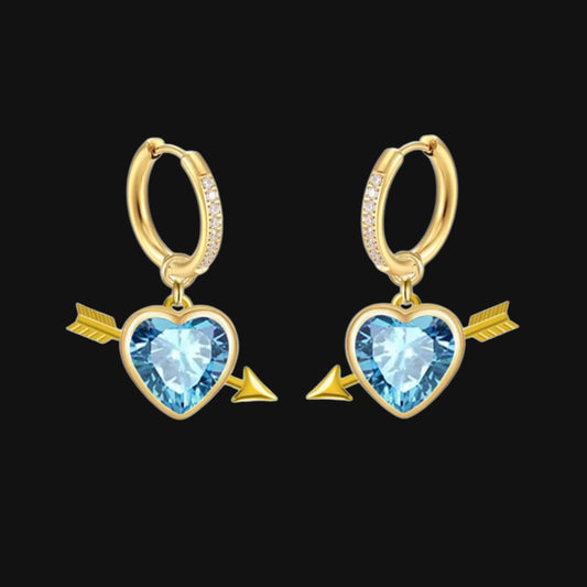 Love Earrings - Blue and Gold