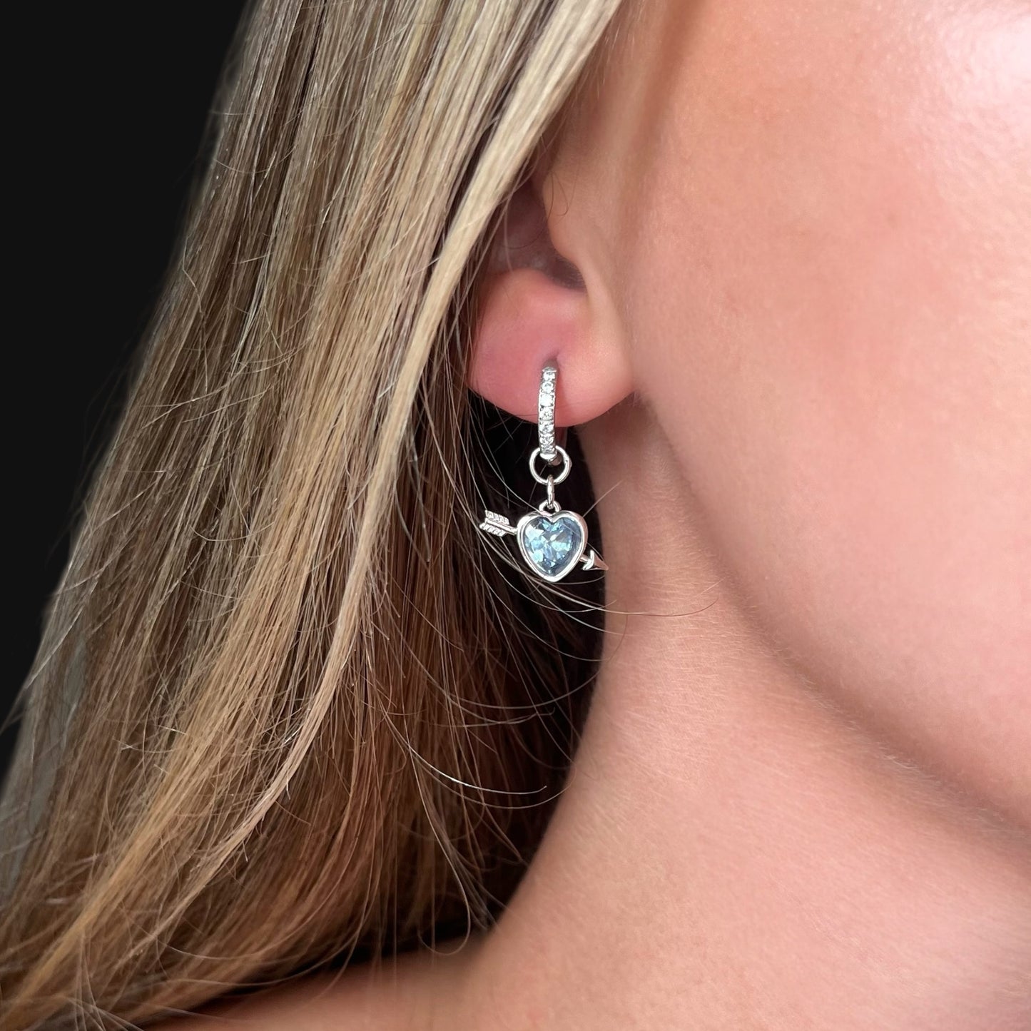 Love Earrings - Blue and Silver