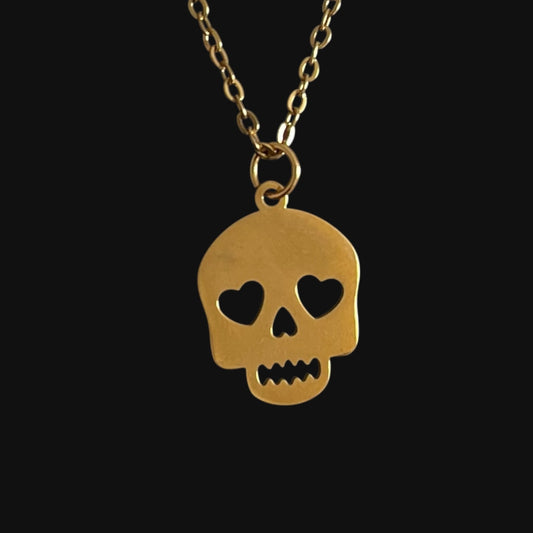 Skull necklace guld