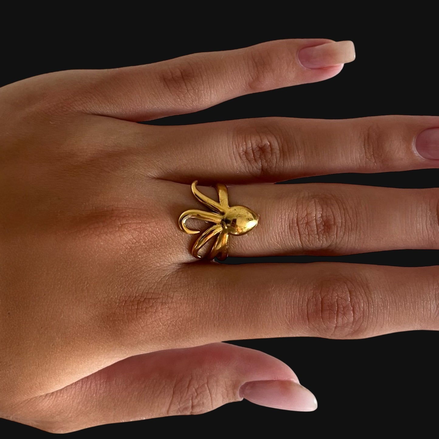 Octopus ring guld