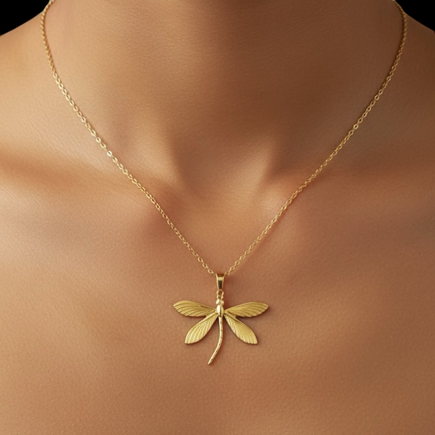 Dragonfly Necklace Guld